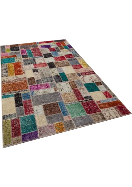 Patchwork Mor Patchwork Yün ve Pamuk El Dokuma Oda Salon Halısı modelleri