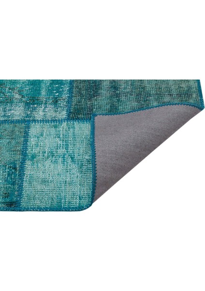 Patchwork Mavi Patchwork Yün ve Pamuk El Dokuma Oda Salon Halısı fiyatları