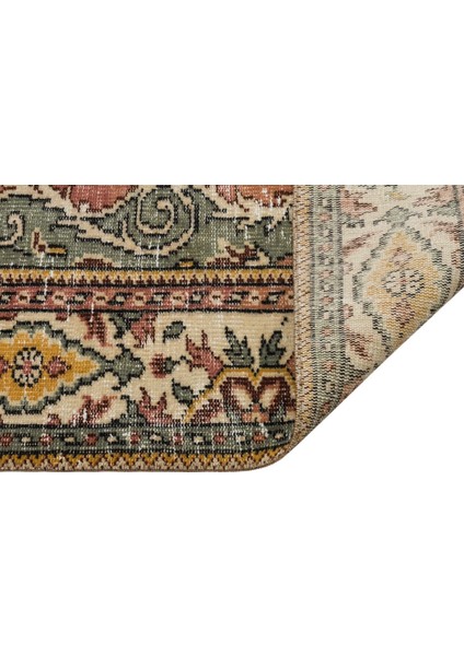 Vintage Kahverengi Göbekli Yün ve Pamuk El Dokuma Oda Salon Halısı fiyatları