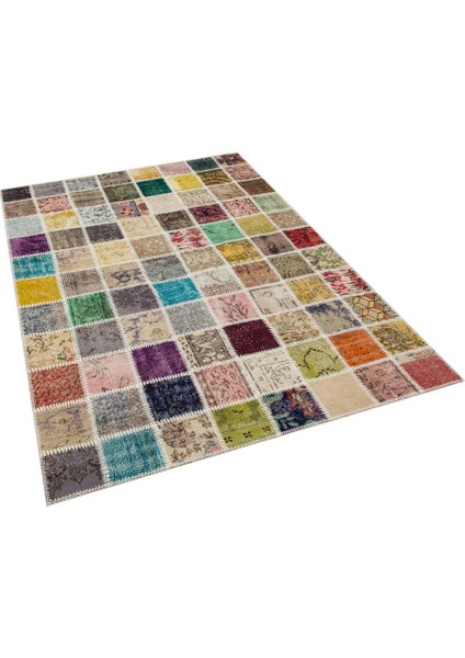 Patchwork Bej Patchwork Yün ve Pamuk El Dokuma Oda Salon Halısı modelleri