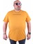 Büyük Beden Sıfır Yaka Tişört Algor Mortis 23173 Hardal 1