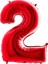 2 Rakam Kırmızı Folyo Balon 40 Inç 100 cm 1
