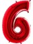 6 Rakam Kırmızı Folyo Balon 40 Inç 100 cm 1