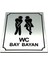 Wc Tuvalet Tabelası Bay Bayan, Kapı Duvar Yönlendirme Levhası 13 cm x 16 cm Xl 1