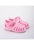 Tobby Gloss Kız Çocuk Parlak Pembe Cırt Cırtlı Sandalet Hafif ve Suya Dayanıklı 2