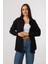 Oversize Uzun Basic Siyah Kadın Gömlek 3