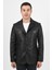 Martell Hakiki Deri Siyah Fit Blazer Ceket Erkek 1