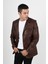 Martell Hakiki Deri Wax Kahve Fit Blazer Ceket Erkek 1