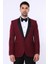 Bordo Şal Yaka Simli Smokin Ceket Wessi 4