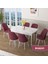 Concept Zen Serisi Açılabilir Beyaz Mermer Desen Mdf 80X132 Mutfak Masası Takımı 6 Sandalye 1