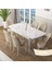 Concept Zen Serisi Açılabilir Beyaz Mermer Desen Mdf 80X132 Mutfak Masası Takımı 6 Sandalye 2