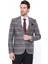 Ekose Desenli Slim Fit Bordo Erkek Ceket 1