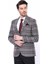 Ekose Desenli Slim Fit Bordo Erkek Ceket 3