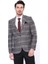 Ekose Desenli Slim Fit Bordo Erkek Ceket 4