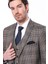 Kare Desenli Slim Fit Kahverengi Erkek Ceket 2