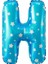 H Harf Mavi Folyo Balon 16 Inç 40 cm 1