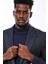 Kendinden Desenli Lacivert Slim Fit Ceket 2
