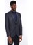 Kendinden Desenli Lacivert Slim Fit Ceket 5
