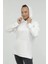 Kadın Luna Long Hoodie Sweatshirt Ekru W-CT664 5