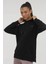 Kadın Luna Long Hoodie Sweatshirt Siyah W-CT664 3