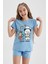 Kız Çocuk Baskılı Kısa Kollu Şortlu Pijama Takım A1365A823SM 1
