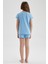 Kız Çocuk Baskılı Kısa Kollu Şortlu Pijama Takım A1365A823SM 4