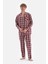 Bordo Ekose Poplin Pijama Takım 1