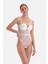 Beyaz Dekolteli Dantelli Bodysuit 1