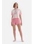 Pembe Lisans Baskılı Şort Pijama Takımı 1