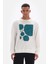Beyaz Erkek Tenis Baskili Sweatshirt 2
