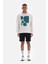 Beyaz Erkek Tenis Baskili Sweatshirt 4