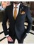 Italyan Stil Slim Fit Erkek Ceket Yelek Pantolon Takım Elbise Siyah T9024 1