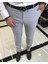 Italyan Kesim Slim Fit Çizgili Erkek Pantolon Gri T9433 2