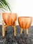 Ev Dekorasyon Siyah Çizgi Desenli Terrakota Toprak Saksı Saksılık Salon Çiçeklik İkili Set 3 Ayaklı- 4 Ayaklı- 15 Cm 3