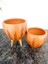 Ev Dekorasyon Siyah Çizgi Desenli Terrakota Toprak Saksı Saksılık Salon Çiçeklik İkili Set Ayaksız - 3 Ayaklı- 15 Cm 5