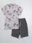 Özel Seri Sevimli Palmiyeli Baskılı Pamuklu Yazlık 2li Şort Takım 1