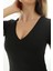 Kısa Kollu V Yaka Slim Fit Kadın Body T-Shirt 2036 3