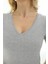 Kısa Kollu V Yaka Slim Fit Kadın Body T-Shirt 2036 3