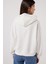 Loose Fit Rahat Kesim Kapüşonlu Yaka Ekru Sweatshirt 5