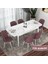 Concept Via Serisi Beyaz Mermer Desen Açılabilir 80X132 Mutfak Masası Takımı 6 Adet Sandalye 2