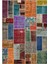 Patchwork Mor Patchwork Yün ve Pamuk El Dokuma Oda Salon Halısı 1