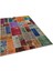 Patchwork Mor Patchwork Yün ve Pamuk El Dokuma Oda Salon Halısı 3