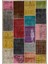 Patchwork Antrasit Patchwork Yün ve Pamuk El Dokuma Oda Salon Halısı 1