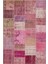 Patchwork Pembe Patchwork Yün ve Pamuk El Dokuma Oda Salon Halısı 1