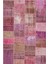 Patchwork Pembe Patchwork Yün ve Pamuk El Dokuma Oda Salon Halısı 1