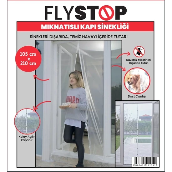 Keskin Pazarlama Flystop Mıknatıslı Kapı Sinekliği 105X210 cm Cırt Bantlıdır