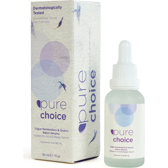 Pure Choice Yoğun Nemlendirici & Onarıcı Bakım Serumu 30 ml (Hyaluronik Asit%5 + Panthenol Vitamin B5 %5)
