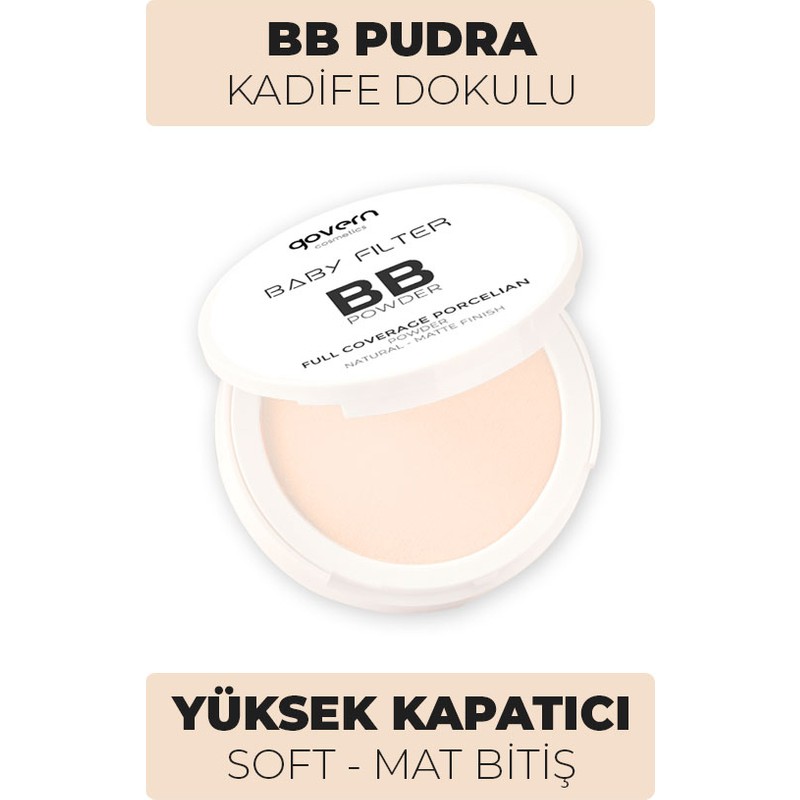 Govern Bb Pudra Kadife Doku - Extra Yüksek Kapatıcı Formül - Çok Açık Beyaz