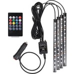 Waxen 12 LED Kumandalı Araç İçi Aydınlatma Siyah Renkli Müzik Kontrollü LED Lamba