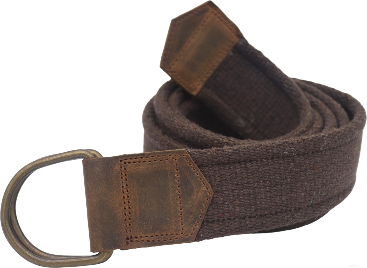 Anatolia Craft Erkek Kadın Kız Genç Unisex Derili D Tokalı Dokuma Kahverengi Taktik Spor Kanvas Kot Bezkemer görsel 2